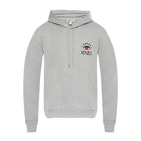 KENZO 高田贤三 男士棉质眼睛图案标志连帽运动长袖卫衣 灰色 F955 SW426 4X4 94
