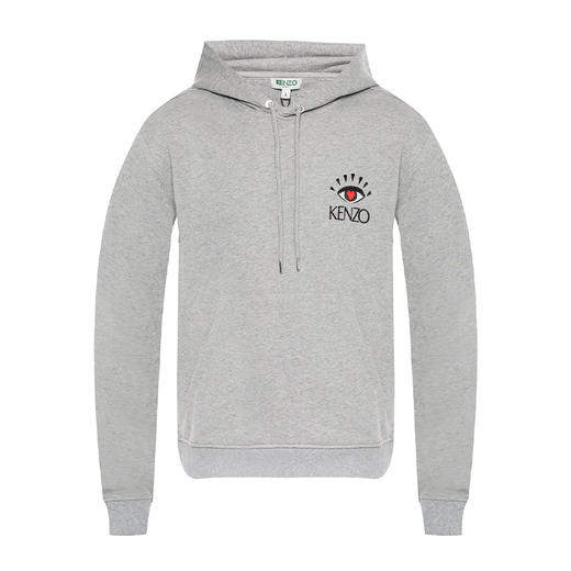 KENZO 高田贤三 男士棉质眼睛图案标志连帽运动长袖卫衣 灰色 F955 SW426 4X4 94 商品图0