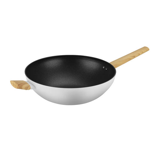 【三禾厨具】三禾 黑白双娇煎锅不粘锅煎炒两用无油烟电磁炉燃气通用 商品图2