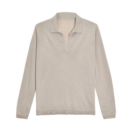 2021新款女士丝羊绒16针平纹Polo领套头衫 商品图4