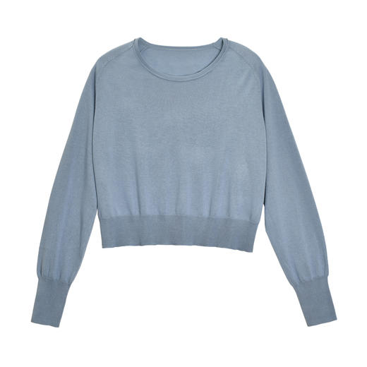 2021新款女士丝羊绒16针平纹截短套头衫 商品图4