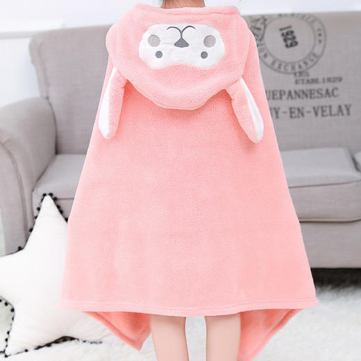 【母婴】童连帽浴巾珊瑚绒浴巾毛巾宝宝游泳可穿卡通浴袍斗篷洗澡沙滩巾 商品图1