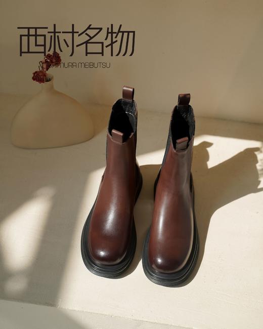 西村名物2021秋冬季新款切尔西靴净版潮流厚底百搭平底短靴X21DS43701 商品图1