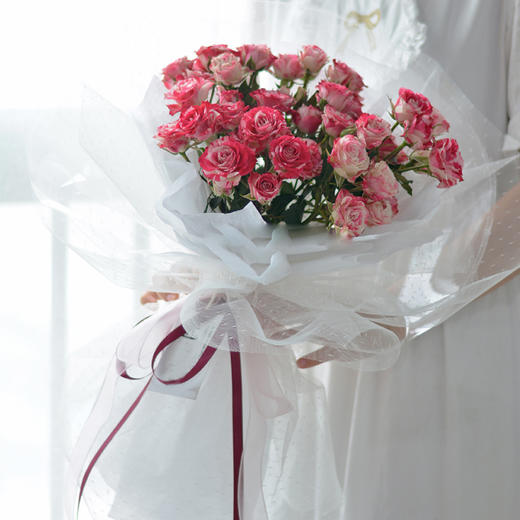 蔷薇花束橙色复古色创意好看多头玫花束送老婆爱人闺蜜朋友生日求婚