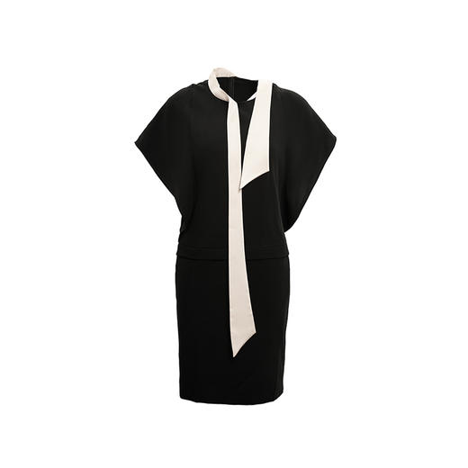 【复古迷情】香槟色飘带设计落肩宽松连衣裙/0000753 商品图4