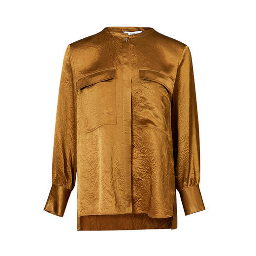 VIMAGE纬漫纪秋季新款女装复古百搭显瘦纯色衬衫女上衣V1609211 商品图4