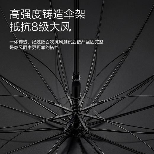 左都21款藤木手柄高档半自动扛暴风雨长柄伞 商品图4