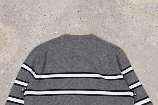 条纹撞色棉质 胸前刺绣 圆领毛衣/针织衫 特惠 T-1086 商品图12