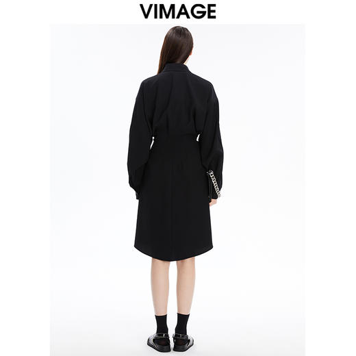 VIMAGE纬漫纪秋季新款洋气气质收腰显瘦连衣裙长裙V1607216 商品图2