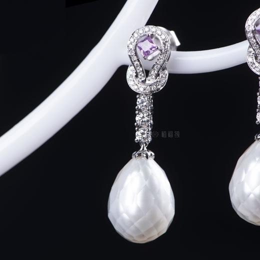 【佳音】刻面白珠耳坠-ZZ12202029 商品图3