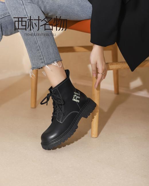 西村名物2021秋冬新款潮酷百搭马丁靴X21DS43851 商品图1