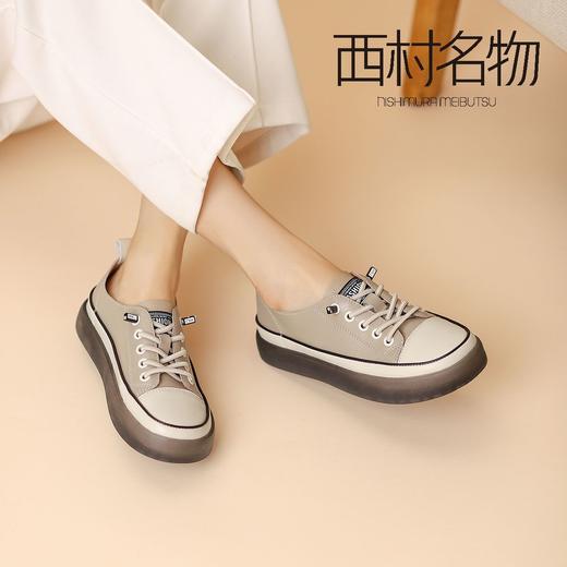 西村名物2021秋季新款百搭休闲平底帆布鞋X21CM33291 商品图4