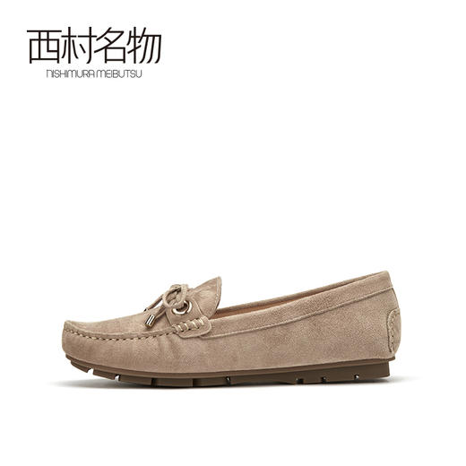 西村名物2021秋季新款女士休闲蝴蝶结系带款乐福鞋一脚蹬鞋X21CM33001 商品图1