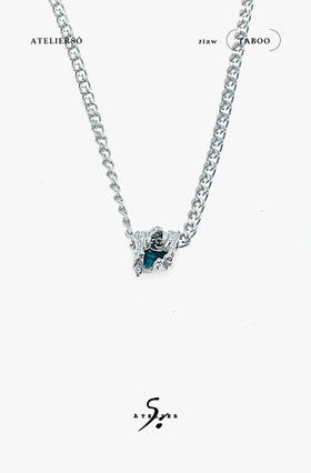 21AW TABOO｜愚人船 拍浪系列 - 青苔绿滴胶吊坠项链