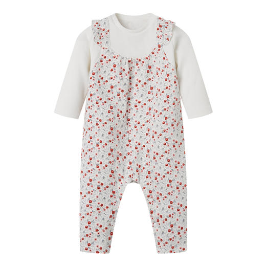 丽婴房-童衣类（秋）E1连身装\游戏裤白色\米白 商品图0