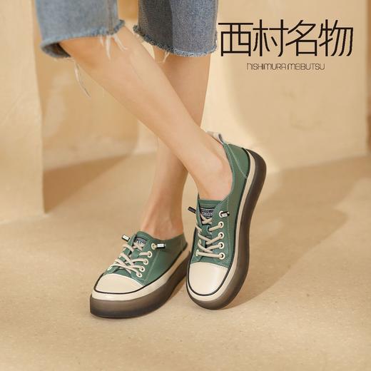 西村名物2021秋季新款百搭休闲平底帆布鞋X21CM33291 商品图1
