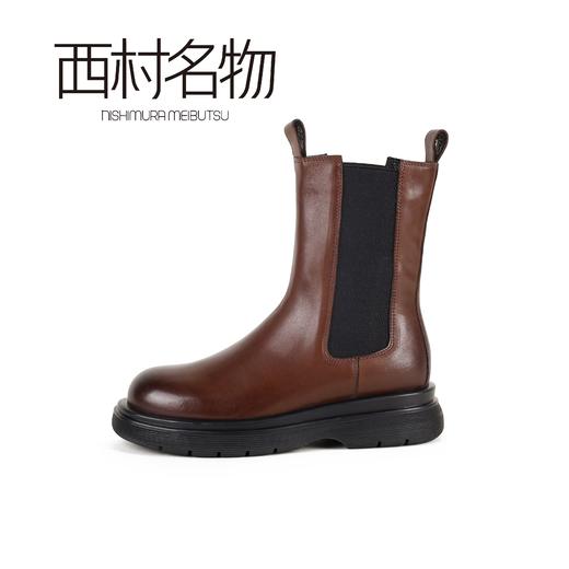 西村名物2021秋冬季新款切尔西靴净版潮流厚底百搭平底短靴X21DS43701 商品图3
