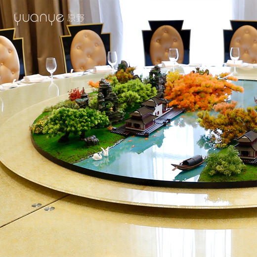 酒店餐桌花摆花新中式高端仿真花圆桌装饰花摆设件包厢转盘微景观 商品图1