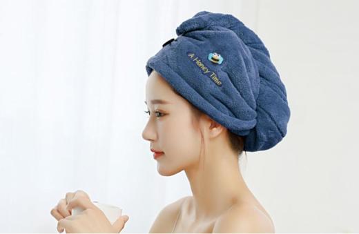 家减尘除加厚小蜜蜂干发帽 J8400 商品图0