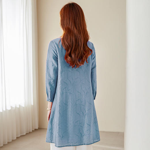 丁摩【断码清仓】春秋新款中长款衬衫女士薄款防晒衬衣款外套外披开衫Q121180 商品图7