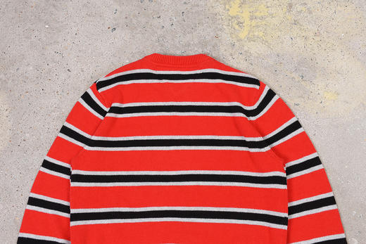 薄款 条纹拼色纯棉 胸前刺绣 圆领毛衣/针织衫 多色 T-1089 商品图12