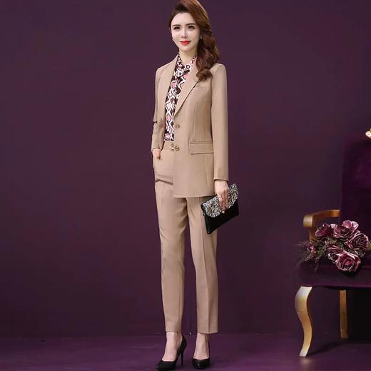 WXY-W-XL-1805秋装新款小西装外套高腰垂感九分裤两件套 商品图0