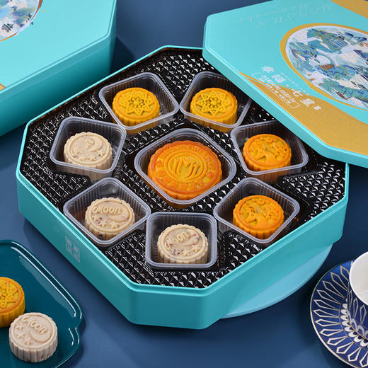 【中秋好礼】香港美诚月饼礼盒装幸福七星605g蛋黄白莲蓉黑芝麻组合高端中秋节 商品图2