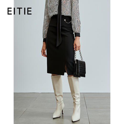 EITIE爱特爱秋季新款通勤显瘦高腰包臀半身裙女裙6706403 商品图0