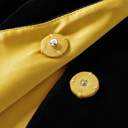 丁摩 时髦复古改良新中式真丝丝绒马甲上衣女撞色盘扣唐装背心Q121176 商品图2