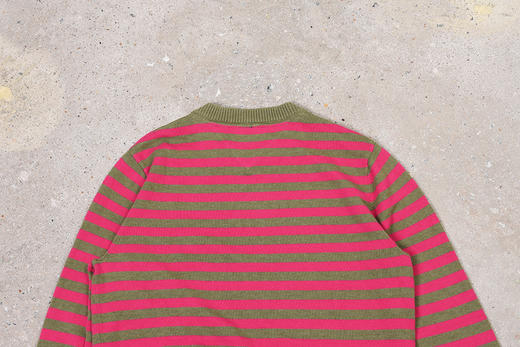 薄款 条纹纯棉 胸前刺绣 圆领毛衣/针织衫 T-1092 商品图10