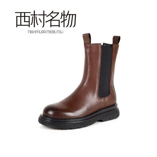 西村名物2021秋冬季新款切尔西靴净版潮流厚底百搭平底短靴X21DS43701 商品图2