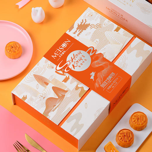 香港美诚流心芝士奶黄月饼400g礼盒装中秋节国庆节送礼单位福利团购 商品图0