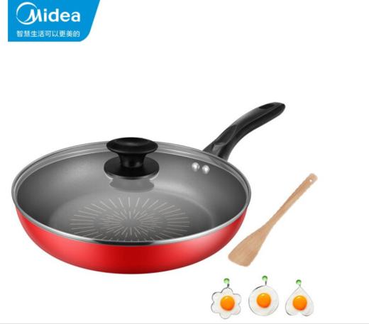 两张魅力红酒卡+美的（Midea）28CM酒红色煎锅平底锅不粘锅-CG 商品图1