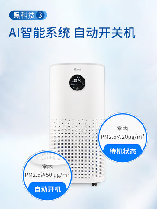 以旧换新-海尔氨基酸空气净化器大户型别墅家用除甲醛细菌雾霾二手烟客厅KJ820F-N860C 商品图3