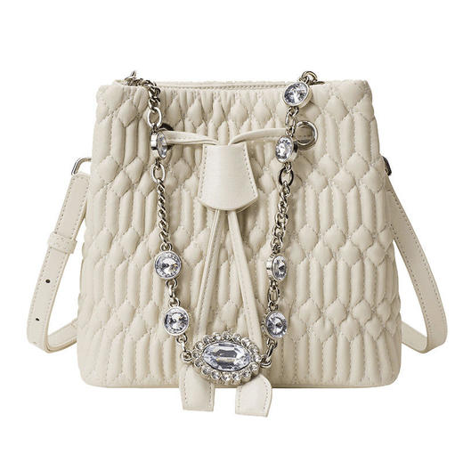 真皮包包女高级感2021新款潮百搭时尚大容量单肩斜挎水桶包 商品图7