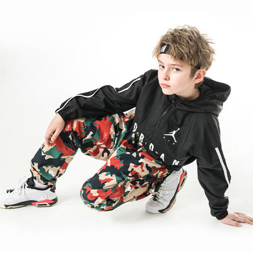 乔丹童衣童装秋新男女童迷彩束脚休闲工装裤 JD2132017 商品图3