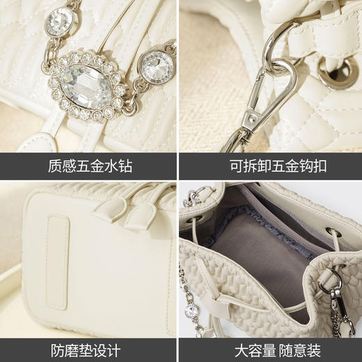 真皮包包女高级感2021新款潮百搭时尚大容量单肩斜挎水桶包 商品图5