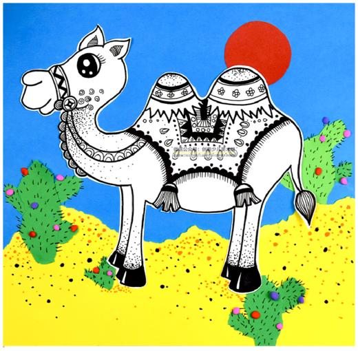 7-8岁综合创意《神奇的“沙漠之舟”》线描【自动发货：下单后，点击手机短信中收到的链接，即可获取文件下载的链接；如有任何问题，可添加客服微信hm33268获得帮助】 商品图0