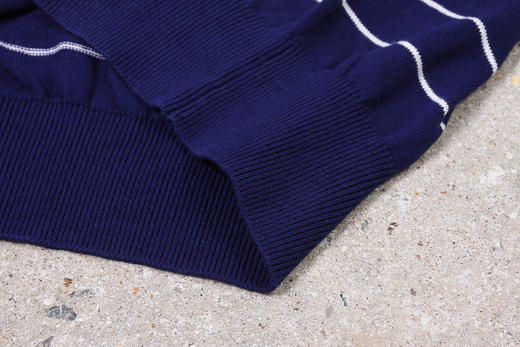 薄款 条纹纯棉 胸前刺绣 圆领毛衣/针织衫 T-1087 商品图10