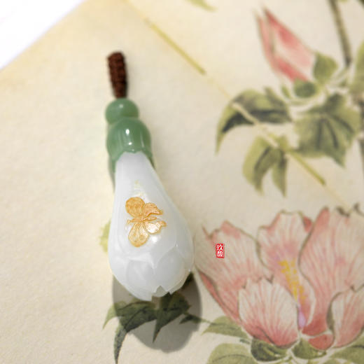 和田玉（羊脂白玉）籽料挂件--玉兰 17g（含挂绳） 商品图3
