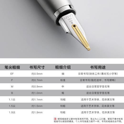 LM40005 LAMY 【王牌爆款】凌美狩猎者墨水钢笔F尖学生签字笔进口文具七夕礼物 狩猎者亮黑F墨水笔 商品图4