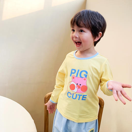 龙之涵  2021春秋薄款撞色插肩长袖T恤 中小童套头上衣 婴幼儿A类标准【合集】 商品图10