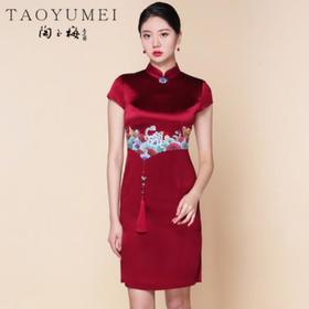 3楼 陶玉梅麻缎礼服旗袍中式流苏重工刺绣华服改良旗袍08C11Q131S