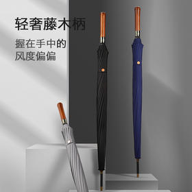 左都21款藤木手柄高档半自动扛暴风雨长柄伞