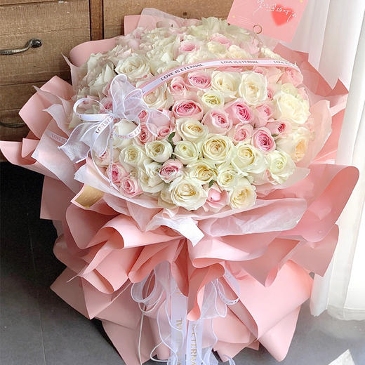 99朵黑纱玫瑰花束情人节送女朋友爱人520七夕情人节圣诞节感恩节表白