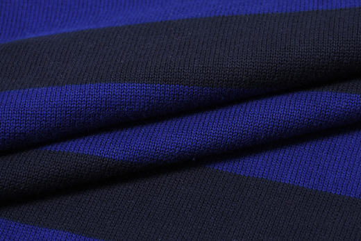 薄款 黑蓝横纹纯棉 胸前刺绣 圆领毛衣/针织衫 T-1090 商品图10