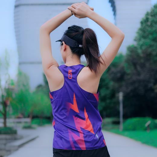 努力奋斗竞速跑步背心 男女款 紫色 黑色 商品图6