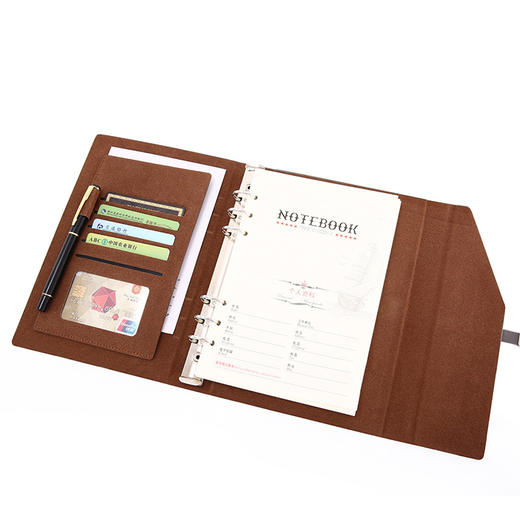 【笔记本】商务A5三折活页笔记本记事本复古 商品图1