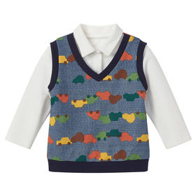 丽婴房-童衣类（秋）E1上衣\背心式上衣深蓝\藏青