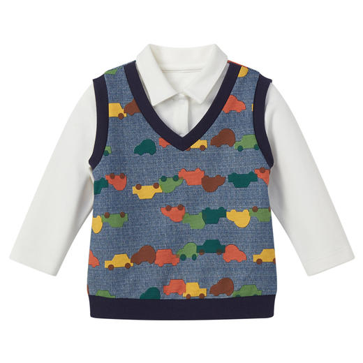 丽婴房-童衣类（秋）E1上衣\背心式上衣深蓝\藏青 商品图0